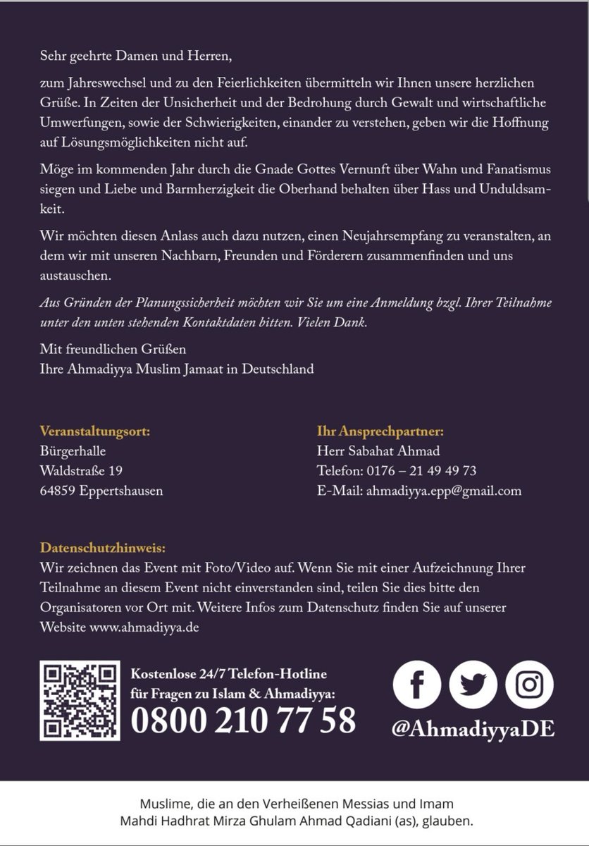 MKA_Ephausen's tweet photo. Neujahrsempfang Jamaat Eppertshausen
 #Eppertshausen, #MuslimefürFrieden 
# AhmadiyyaJugend
@KhuddamDE https://t.co/g7wfiEORfo