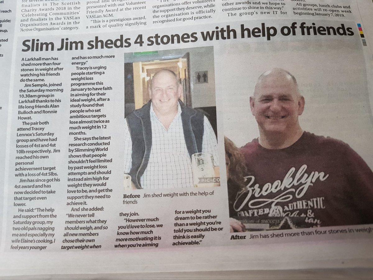 clydevalleysw's tweet photo. Jim from the Larkhall Saturday 10.30 group
#slimmingworld
#target
#foodoptimizing
@hamiltonadvertiser
#clydevalley #swfood #freefood https://t.co/Mu70ltwDVj