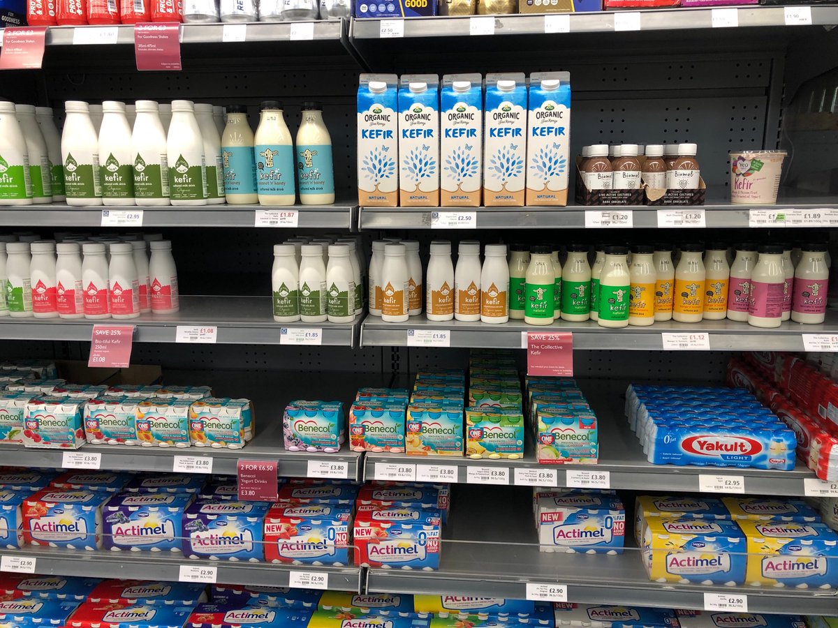 timspector's tweet photo. 3 years ago when the dietmyth came out no one had heard of kefir - but in the last 6 months u can find it everywhere in London    Even in mainstream supermarkets https://t.co/xvJdf1V70R