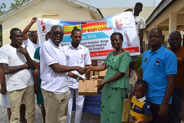 teeregh's tweet photo. As part of our charity work, We donated over 2000 Sanosan baby lotions to children's and maternity wards of the Bongo District hospital, Afrikids medical center, Regional hospital and War memorial hospital in the Upper East region. Thanks to ICH &amp; mann-schroeder in Germany. https://t.co/DNuXI88JoC