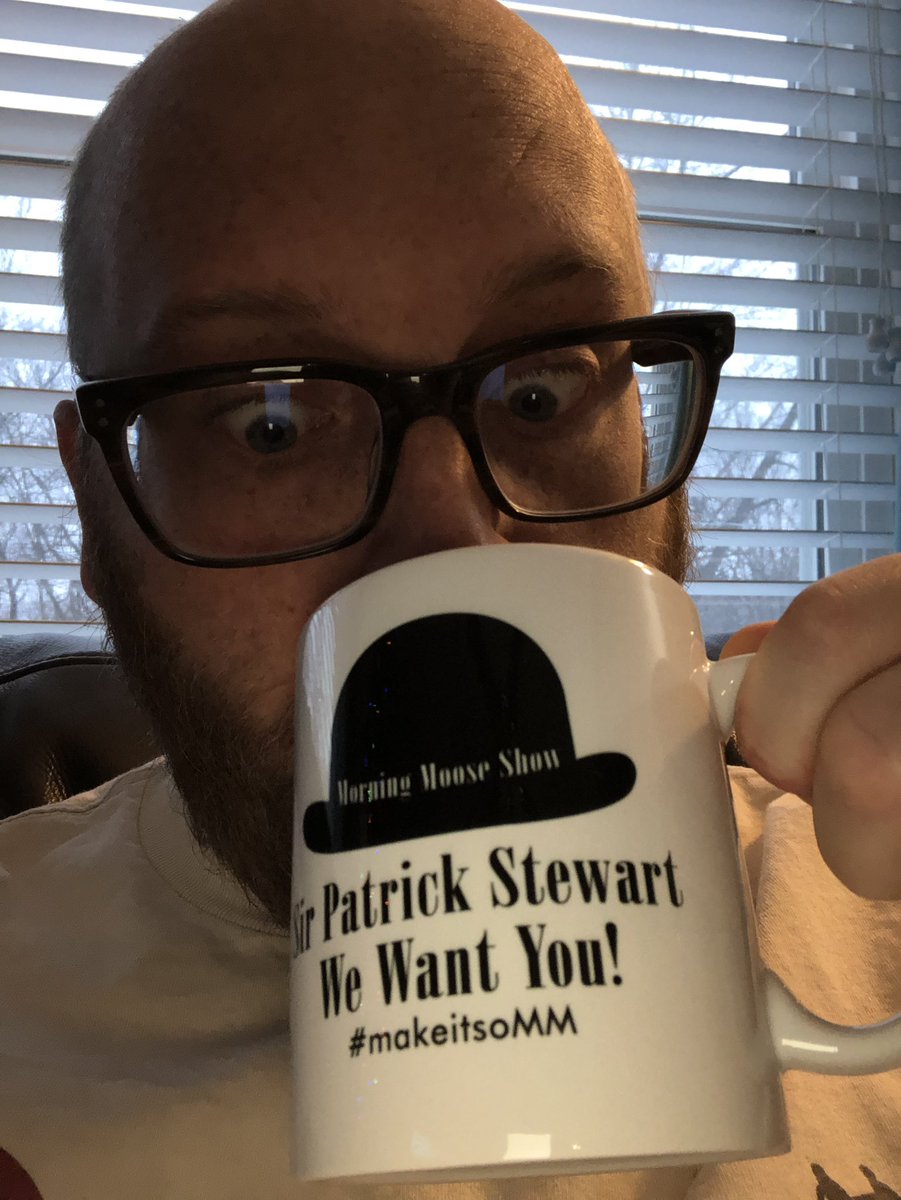 Moosenstein's tweet photo. @SirPatStew Please come on my radio show. We've been Twitter harassing you for a couple years now, T-shirts and mugs made, big fans. Let's chat #TheKidWhoWouldBeKing @EmojiMovie costar @nottjmiller Next week π€·ββοΈ @AMBSoX https://t.co/p9NaHClnk7
