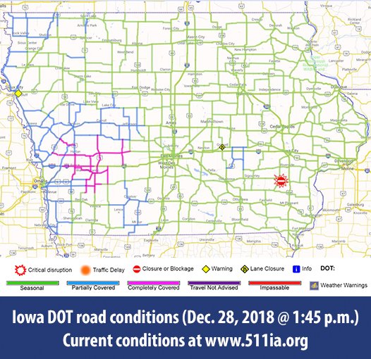 Iowa DOT on Twitter: "Road conditions have improved, but there are