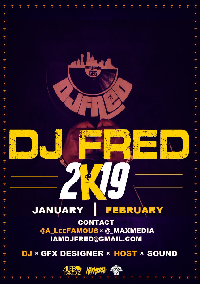 IamDJFred's tweet photo. Booking is open for 2019 contact @a_leefamous fIlmed by @_maxmedia
DJ | Flyers | Host etc.
Booking for January & February
Special rates for back to school events and Valentine event!
#SGDF #SGDFdesigns #DJfred #SGDFTour https://t.co/gypQ7rTFam