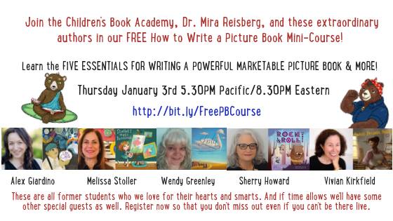 Fantastic #PB writing course is about to launch in the new year with @ChildrensBookAcademy. If you're curious, give yourself the gift of the free webinar on Jan 3!! @MiraReisberg