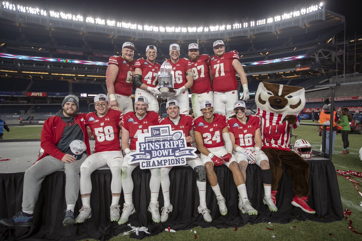 BadgerFootball's tweet photo. The first school to win five consecutive bowl games as a member of the Big Ten?

When you say Wisconsin, you’ve said it all. #OnWisconsin https://t.co/ooSs7mD848