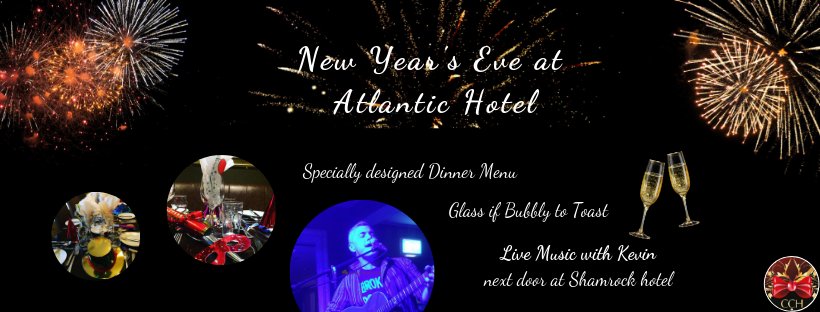 Celebrate the longest night of the year with us! After your lovely meal in Atlantic hotel, Dance away into the New Year with Kevin who will surely play all your favourites! #NewYearsEve #lahinch