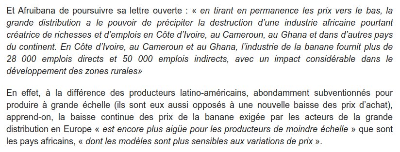 t_borrell's tweet photo. banane : toujours le mythe de la "richesse" créée au #Cameroun et du nombre d'emplois
https://t.co/pqOHkSX5bR
C'est nier:
- la réalité des conditions de vie des riverains
- qu'avec 8 millions d’€/an de subventions de l'UE (MAB) et 10 000 ha de bonnes terres, on peut mieux faire https://t.co/bBUj3lyQwW