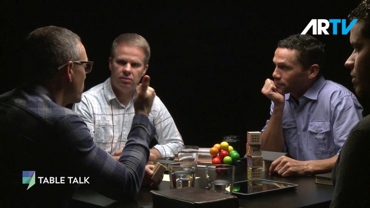 ARtvNow's tweet photo. No scripture. No rules. Just 4 guys at a table. All they’re told in advance is, “Bring your Bible &amp; your brain.” This is Table Talk.

Watch now on https://t.co/m8KDNcqD2I (link in bio). #ARtvnow #scripture #Debate https://t.co/JwvY1zCBrQ