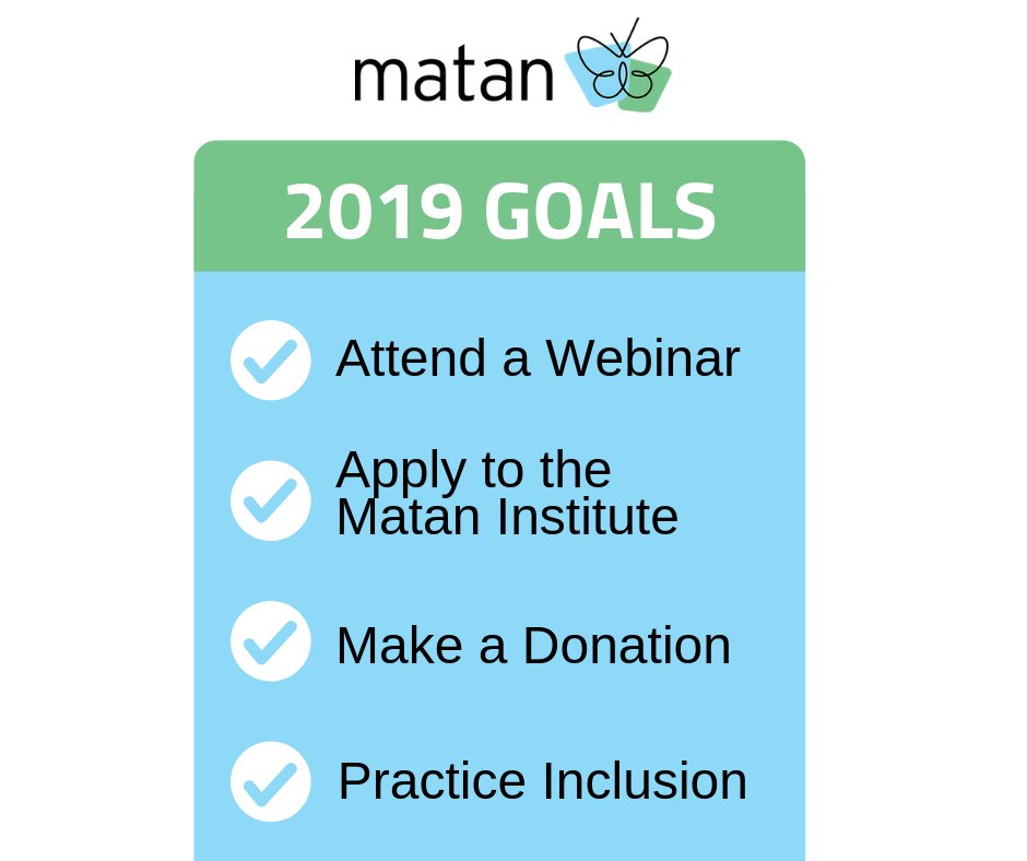 MatanInc's tweet image. We’d love to hear your inclusion goals for 2019! #inclusionwork #inclusiontraining #goals