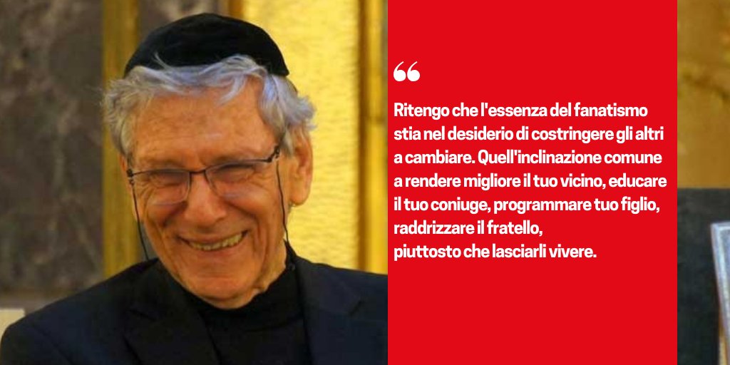 feltrinellied's tweet photo. "Ritengo che l'essenza del fanatismo stia nel desiderio di costringere gli altri a cambiare. Quell'inclinazione comune a rendere migliore il tuo vicino, educare il tuo coniuge, programmare tuo figlio, raddrizzare il fratello, piuttosto che lasciarli vivere.”
#AmosOz https://t.co/H0c2RKFhZF