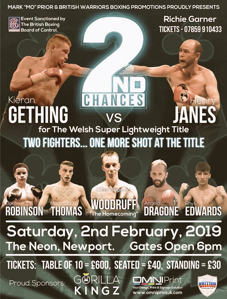 Tables shifting fast for my fight February 2nd #Newport , tickets tables of 10 with food £60 , standard £40 or standing £30 , get in touch guy! Bus available from carmarthen 🥊 @RichieShadow @BoxingWales @BoxingMediaUK @clayshawbutler @rlloydpr @CelticMassage @DaleEvans_912