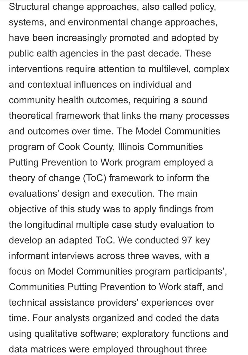 HEandB's tweet image. Applying Theory of Change to a Structural Change Initiative: Evaluation of Model Communities in a Diverse County, journals.sagepub.com/doi/full/10.11… vía @CookCoHealth and @HEandB, #theoryofchange #cookcounty #modelcommunities #puttingpreventiontowork #policy #publicpolicy #cppw