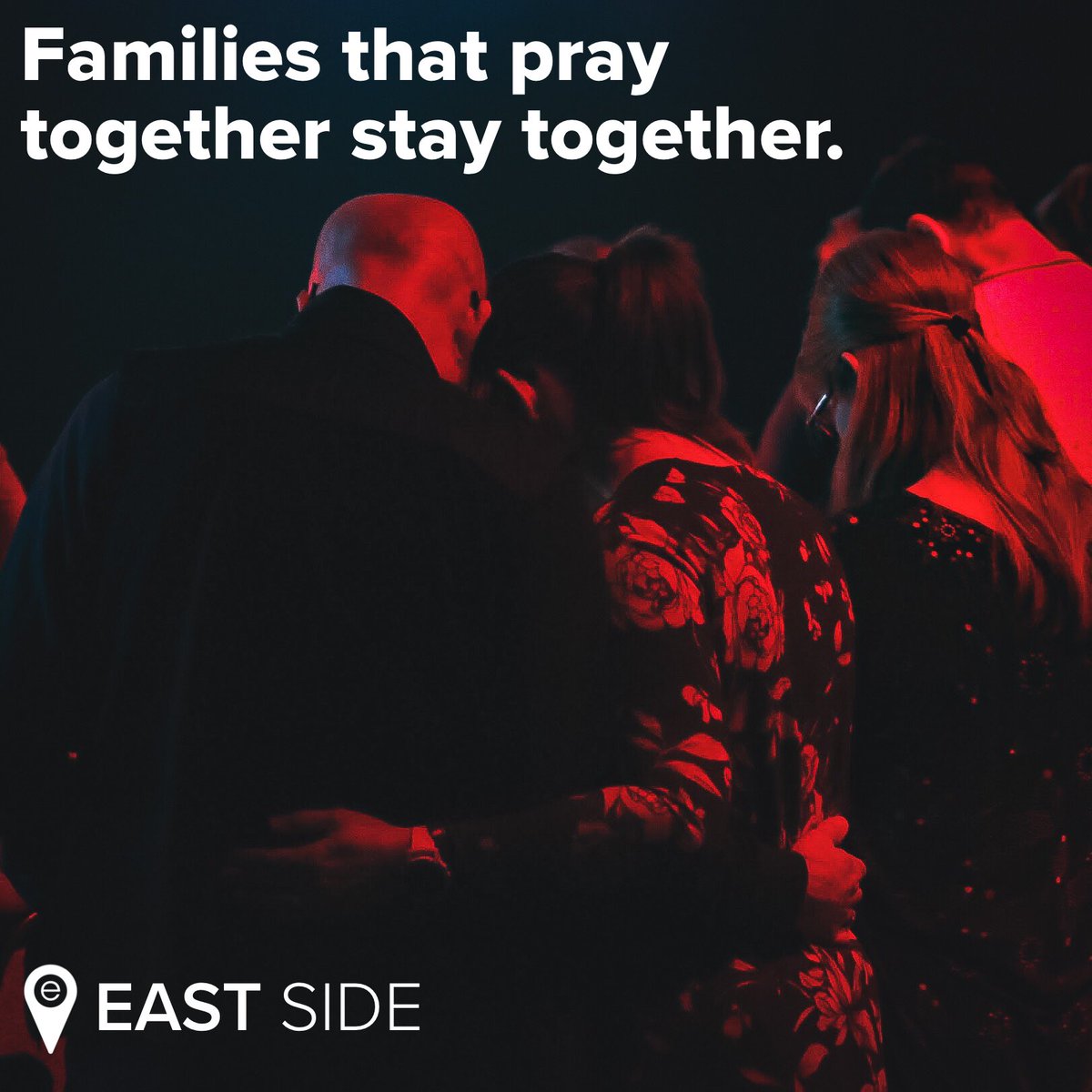 myeastsidetv's tweet photo. “Families that pray together stay together.” Join us this Sunday for one service at 10:15am in the Annex at East Side! #myEastSide #ESBCGatherGrowGo https://t.co/xZNagNtjaE