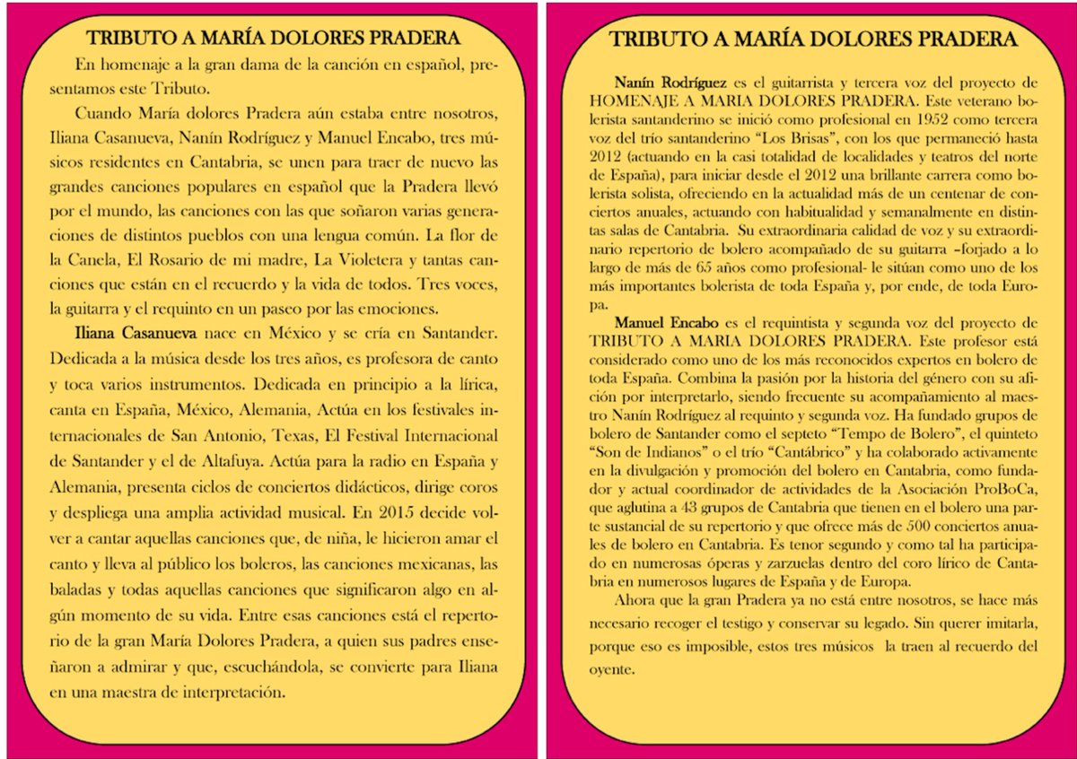 ROARROBERTO1's tweet photo. TRIBUTO/HOMENAJE A MARÍA DOLORES PRADERA https://t.co/u794MItkqM