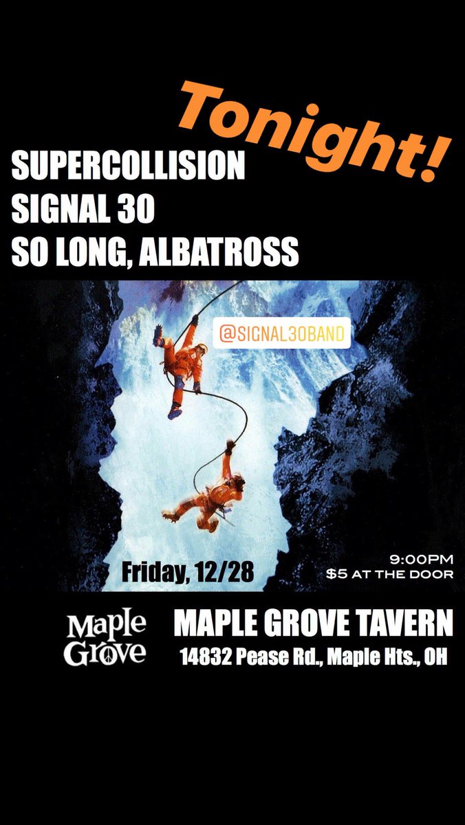 SIGNAL30band's tweet photo. Hope to see you at the Maple Grove tonight! https://t.co/S2aUZ49gos