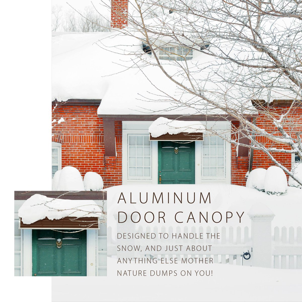 nuimageawning's tweet photo. A NuImage Aluminum Door Canopy is strong enough to handle winter snow load! https://t.co/rmDWw7f7uo #Awnings #EnergySaver #HomeExterior #HomeImprovement #HomeDesign #MadeInUSA #MadeInMaine #NuImageAwnings #DIY #homeIdeas #renovate #entryideas #snow #winter #door #protect #durable https://t.co/xfs7rxN1N9