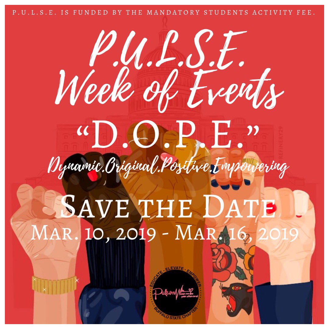 The Lovely Ladies of P.U.L.S.E. are back with another week of events! Mark your calendars because this week is going to be “D.O.P.E.” 💜💕 #PULSEWeek