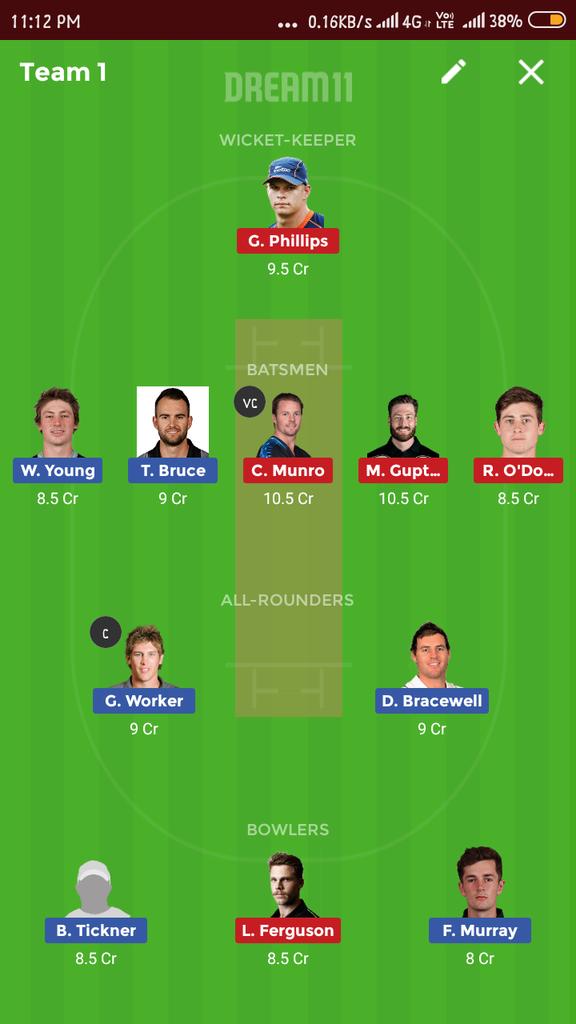 PlayerzPot_FSG's tweet photo. CD vs AUK 
Super Smash t20
C and VC change kr skte hai 
#Dream11Team #Playerzpot https://t.co/6PhNyWS2by