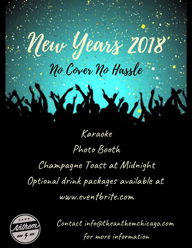 AnthemChicago's tweet photo. Are you looking for fun and easy New Years plans? We’ve got your answer! https://t.co/A0vYOAIcU6