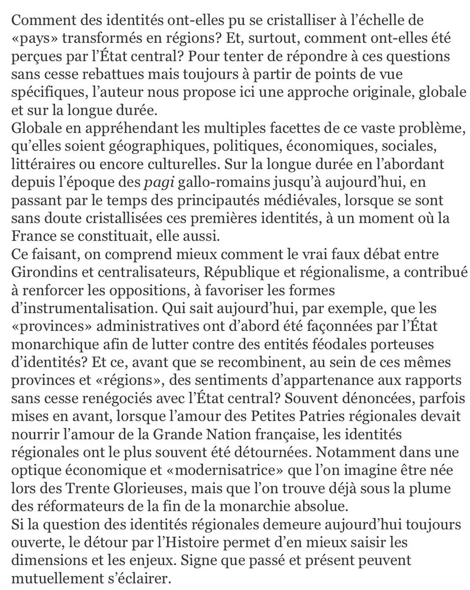 flr_louis's tweet photo. Olivier Grenouilleau - Nos petites patries - Identités régionales et État central, en France, des origines à nos jours à paraître en février @Gallimard https://t.co/YpWOPjBmR4