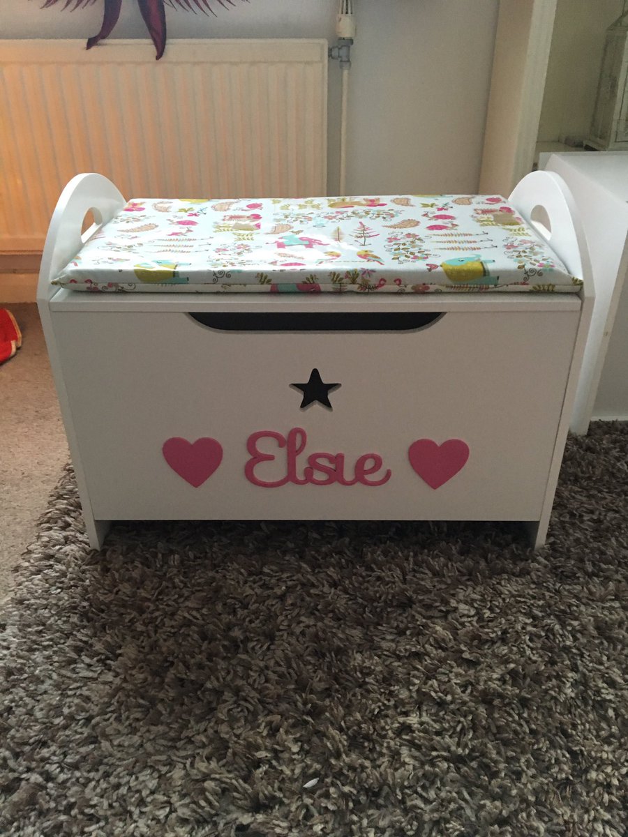 ivyboos's tweet photo. I had a break from sewing and made my Grandchildren these toy boxes #personalisedtoybox #toybox https://t.co/7HFIAerLig