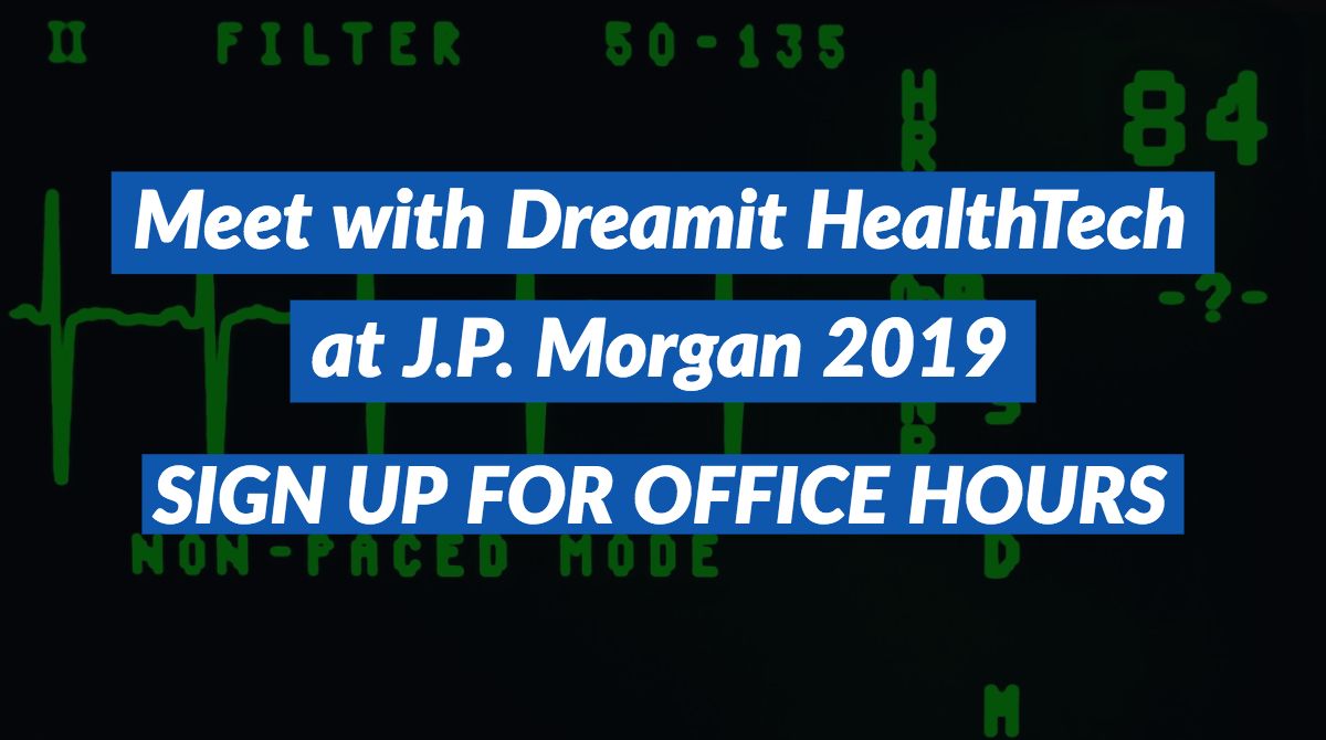 dreamit's tweet photo. Attention #digitalhealth, #medicaldevice, &amp; #diagnostics startup founders: there are only a few more open Office Hours slots with the Dreamit HealthTech team at #JPM19! Register for Office Hours here to discuss your business at #JPM19: https://t.co/RmEhVyCO8g https://t.co/KiFf4esMRD