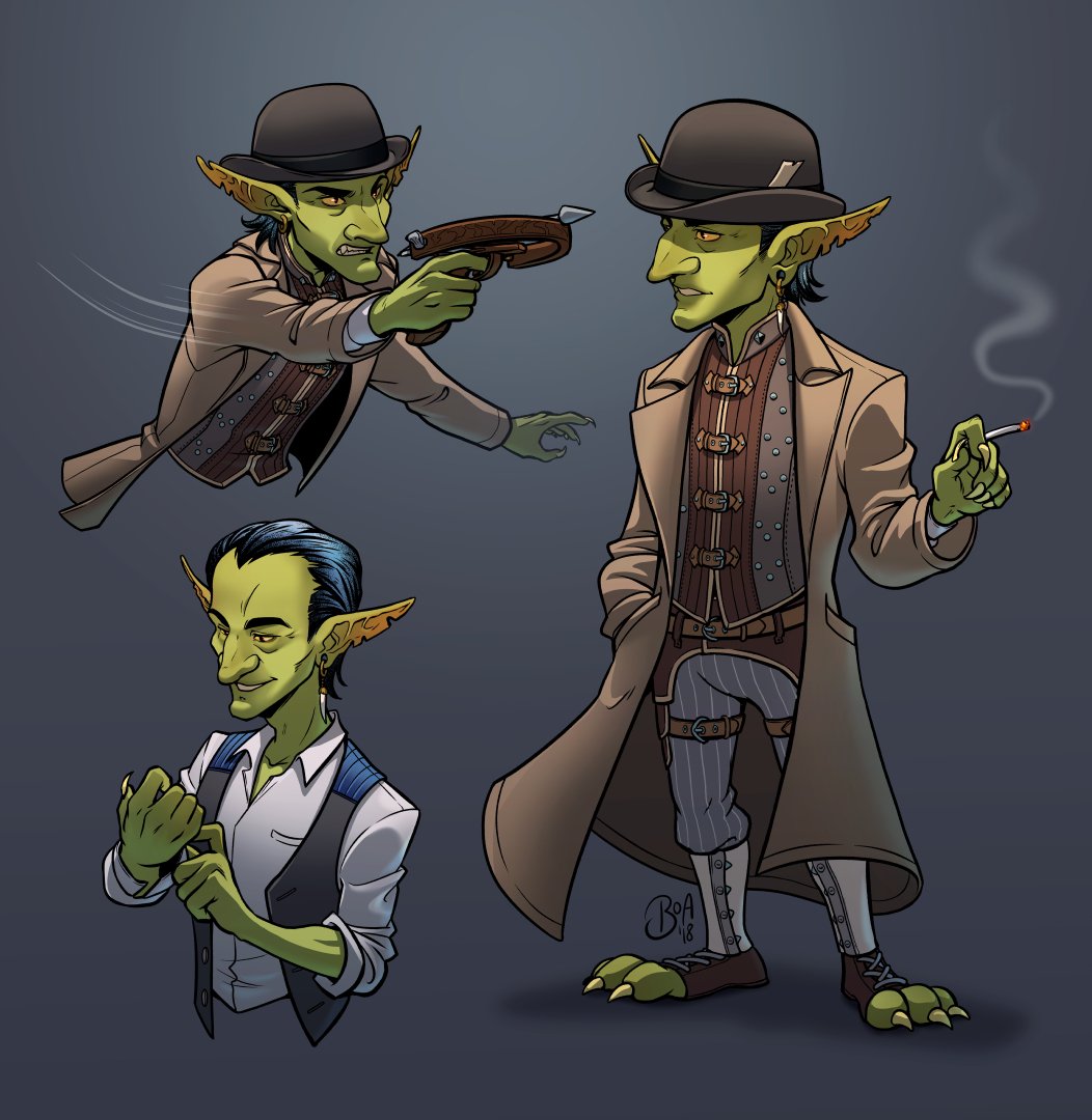 commission A goblin detective for a Noir-style campaign I finished recently...