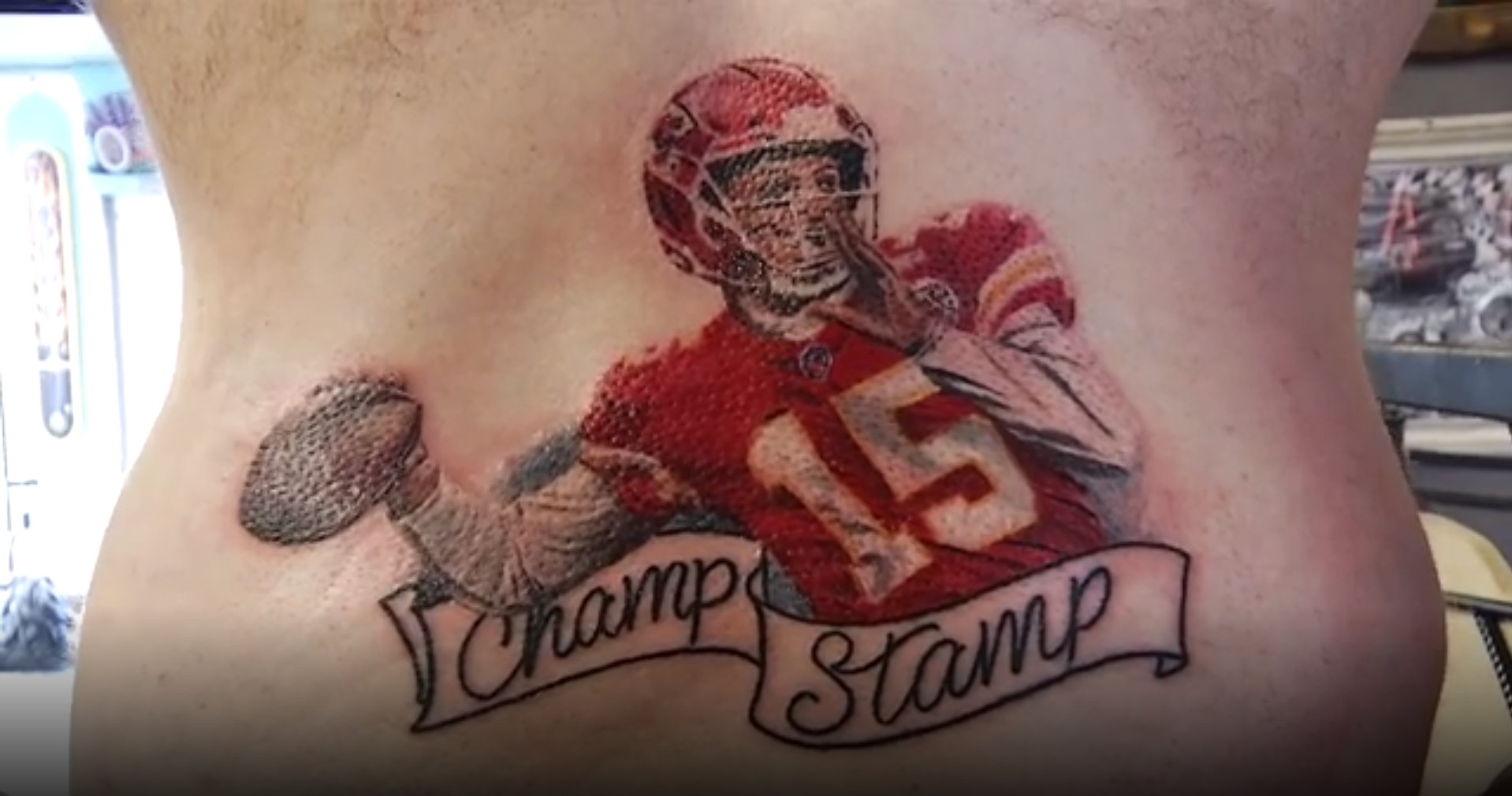  did this yesterday at the Columbia tattoo convention and then mahomes  messaged me on instigram and said he liked it I cant breathe   rKansasCityChiefs