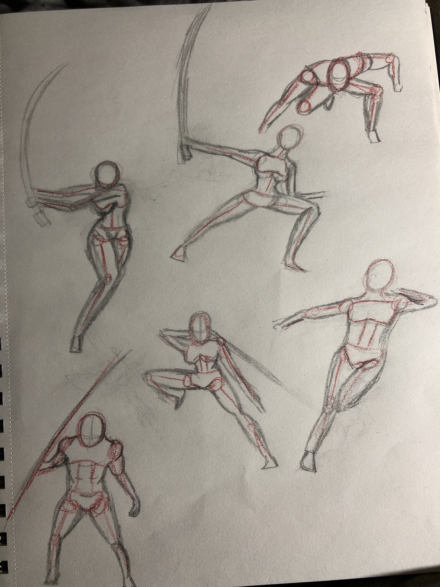 A few action poses I sketched out without a reference. Doing character  drawings that look more dynamic has always been a goal of mine. : r/sketches