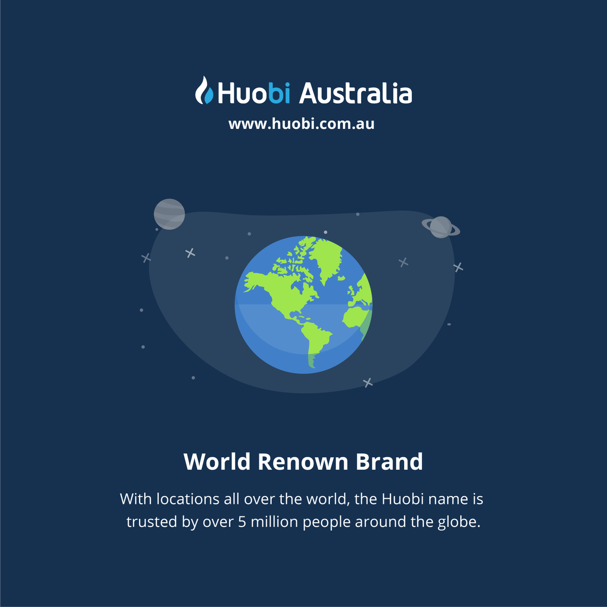 With locations all over the world, the Huobi name is trusted by over 5 million people around the globe.

To trade cryptocurrencies and AUD, jump onto huobi.com.au

#huobiau #cryptocurrency #crypto #huobi #global