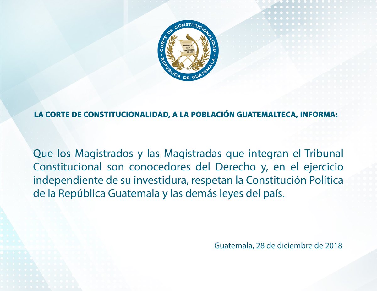 CC_Guatemala's tweet photo. La @CC_Guatemala, a la ciudadanía guatemalteca, informa: https://t.co/kvi7750ByN