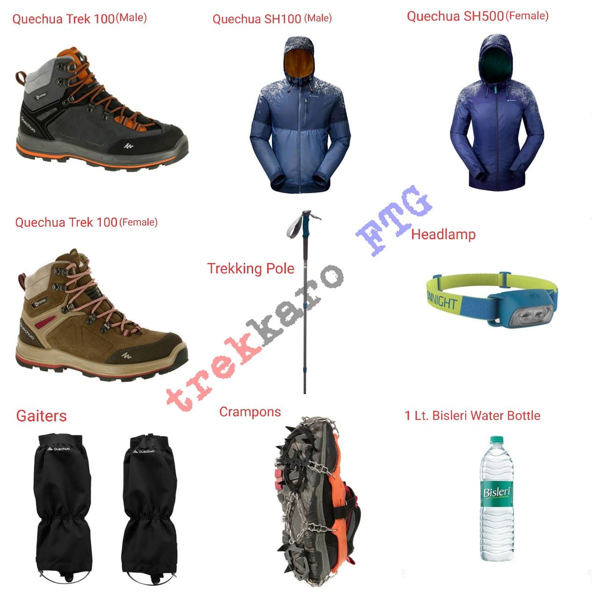 trekking shoes on rent