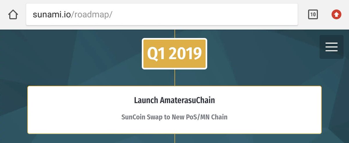 suncoin_network's tweet photo. $sun 2019 #roadmap 
Swap Pos/Mn Q1 https://t.co/smymAJkknS