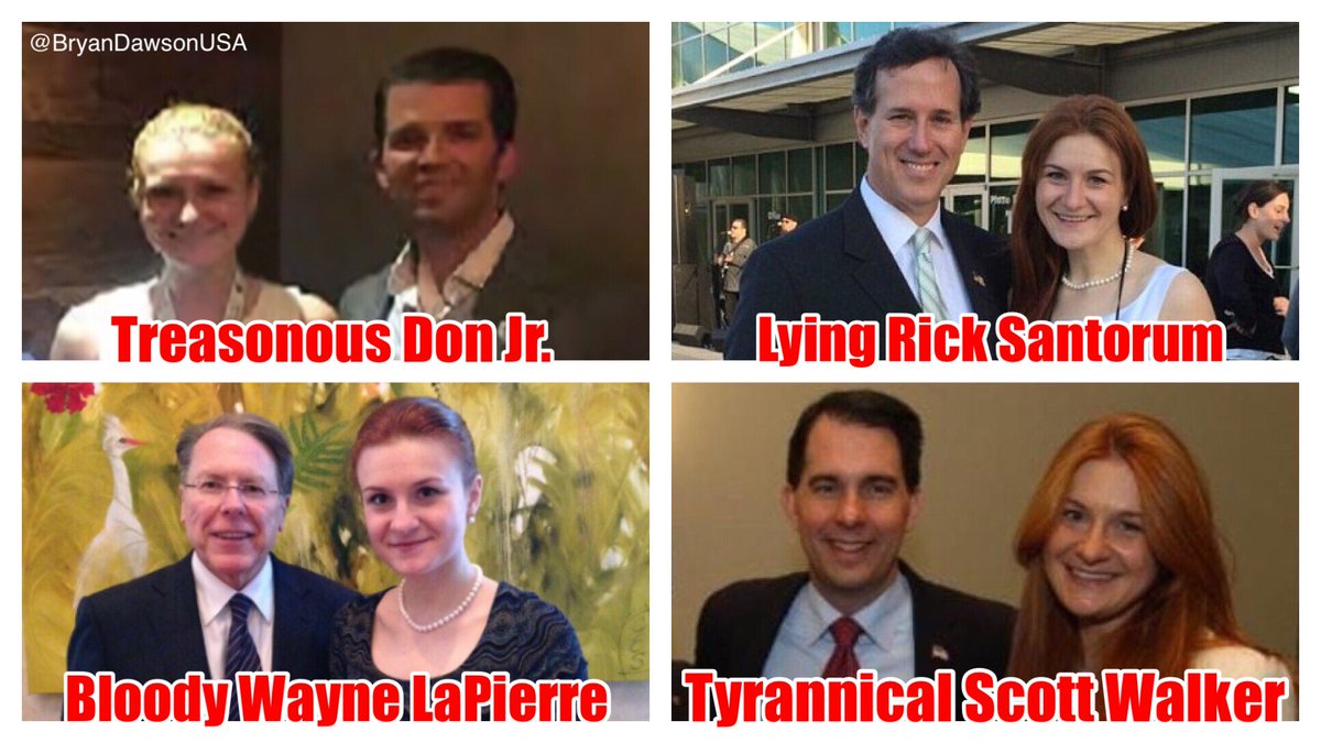 ‪Some people are saying disinformation specialist @RickSantorum hired a firm to scrub pictures of him with Russian spy Maria Butina from the Internet. ‬

‪He’d hate it if you retweeted this! So would @ScottWalker,  @DonaldJTrumpJr and @NRA‬

‪#TrumpResign #NoRA @TheDemCoalition‬
