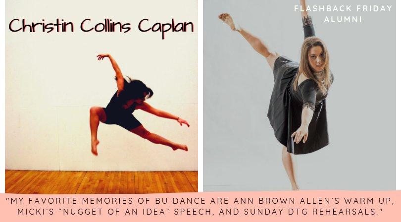 BUDanceProgram's tweet photo. Welcome to our new series, Flashback Fridays, where we will feature one of our alumni! This week is Christin Collins Caplan. #alumni #budance https://t.co/ZwBUwqjxAs