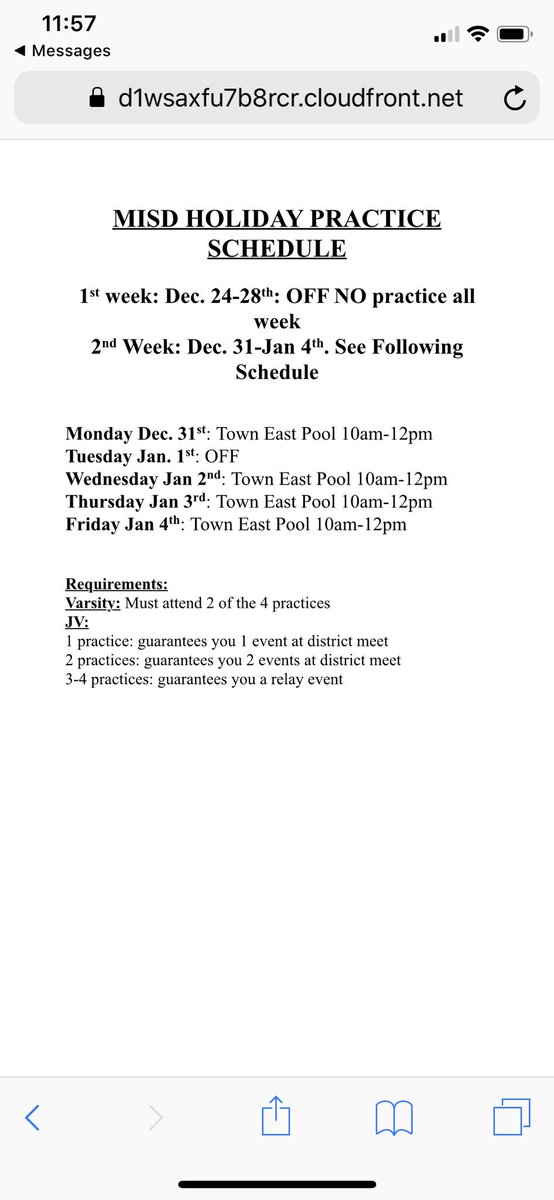AquaticsIsd's tweet photo. Happy last Friday of 2018! Don’t forget we have practice next week! Remember, you’ve had a week off to rest, relax, and eat some delicious food, so let’s get back in the water next week to work it off. See y’all next week! https://t.co/CLu4X9OgsV