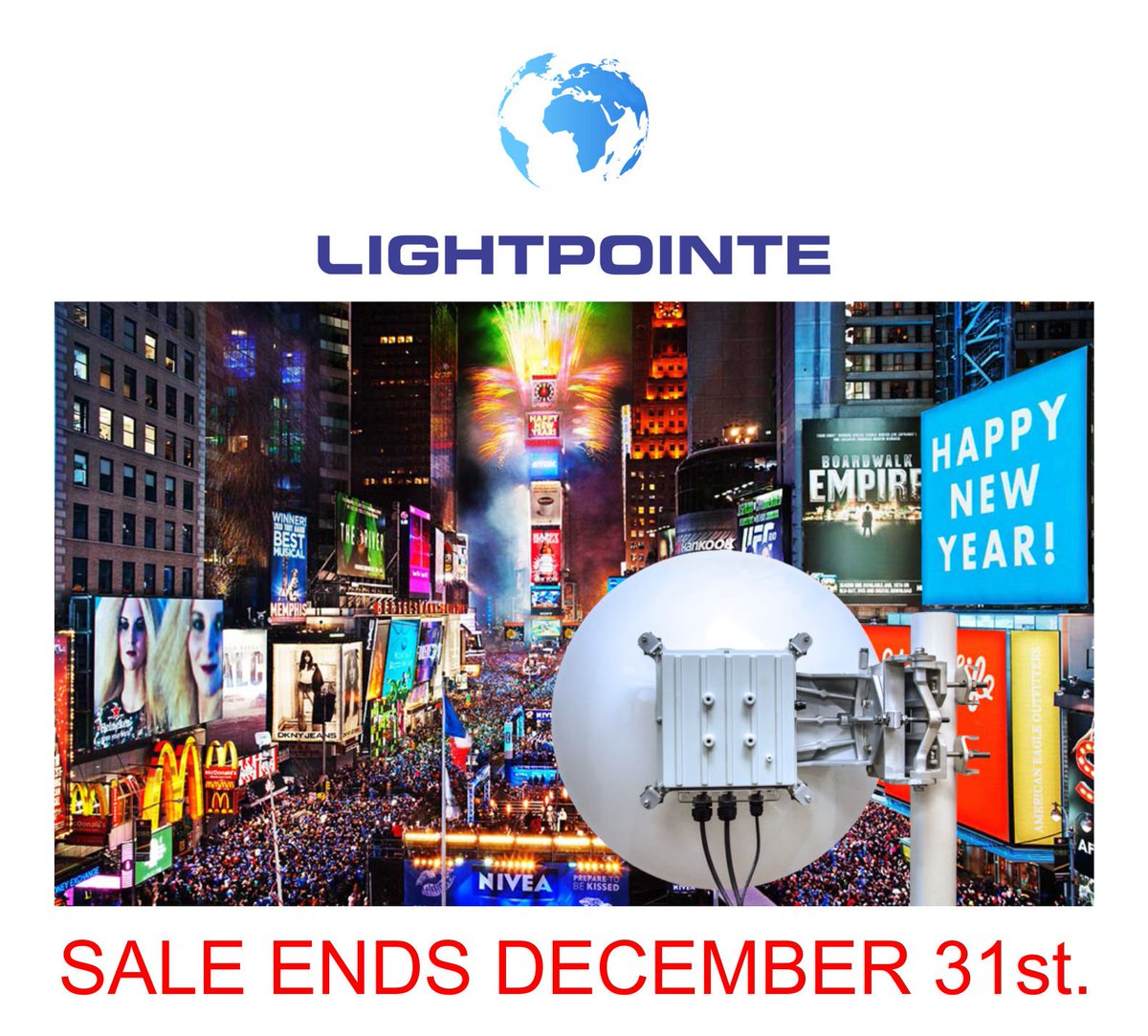 LightPointe (@lightpointecom) on Twitter photo LightPointe's sale on its best-selling AireLink 80 GHz e-band backhaul radios ends December 31st. Happy Holidays! #backhaulradios #80ghz #60ghz #LTE #5G #fiber #ULL #UltraLowLatency #HighFrequencyTrading #HFT #60GHz #backhaul #WISP <a href="/WISPAnews/">WISPA - Broadband Without Boundaries</a> @FierceWireless <a href="/CES/">CES</a> <a href="/APCOIntl/">APCO International</a> LightPointe's sale on its best-selling AireLink 80 GHz e-band backhaul radios ends December 31st. Happy Holidays! #backhaulradios #80ghz #60ghz #LTE #5G #fiber #ULL #UltraLowLatency #HighFrequencyTrading #HFT #60GHz #backhaul #WISP <a href="/WISPAnews/">WISPA - Broadband Without Boundaries</a> @FierceWireless <a href="/CES/">CES</a> <a href="/APCOIntl/">APCO International</a>