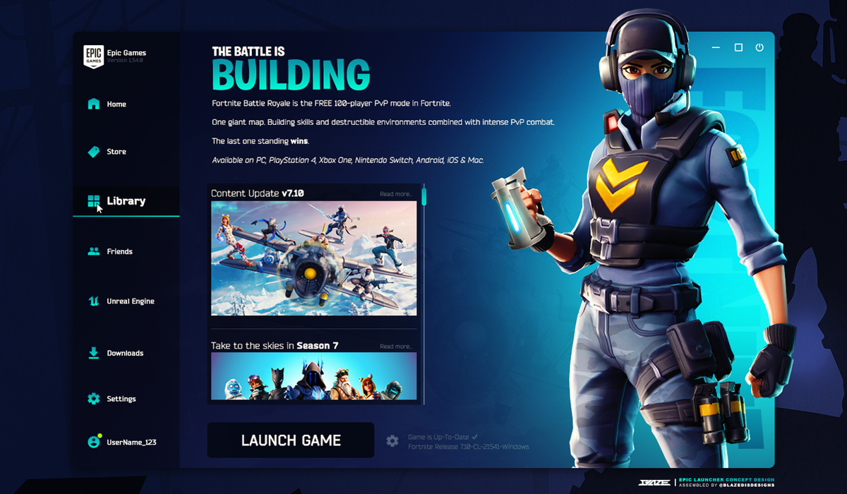 EPIC GAMES LAUNCHER 2021 Updated design video concept 