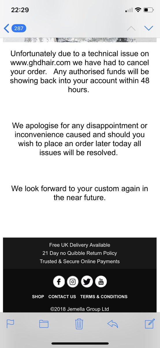 jadegrindle97's tweet photo. @ghd @ghdHelp  thanks for cancelling my order after taking the money from my bank account😡😡 https://t.co/cQCFV89rsW