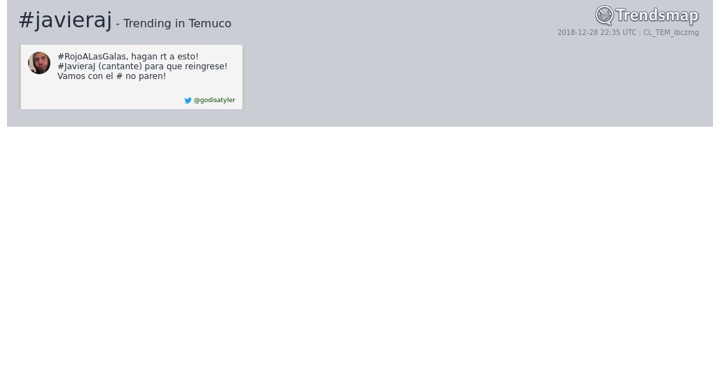 TrendsTemuco's tweet photo. #javieraj es ahora una tendencia en #Temuco

https://t.co/pJEd5a0ht7 https://t.co/MTbFRQN2ev