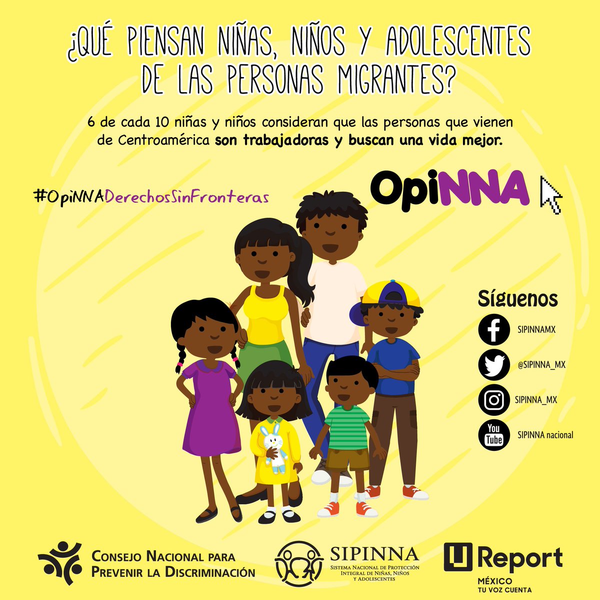 CONAPRED's tweet photo. Conoce el reporte completo sobre Derechos sin Fronteras, niñas, niños y adolescentes compartieron lo que piensan sobre la situación de las personas #migrantes en su paso por México. #NoALaXenofobia
👉 https://t.co/QkhqwQVYxZ https://t.co/W7xnGqw60M