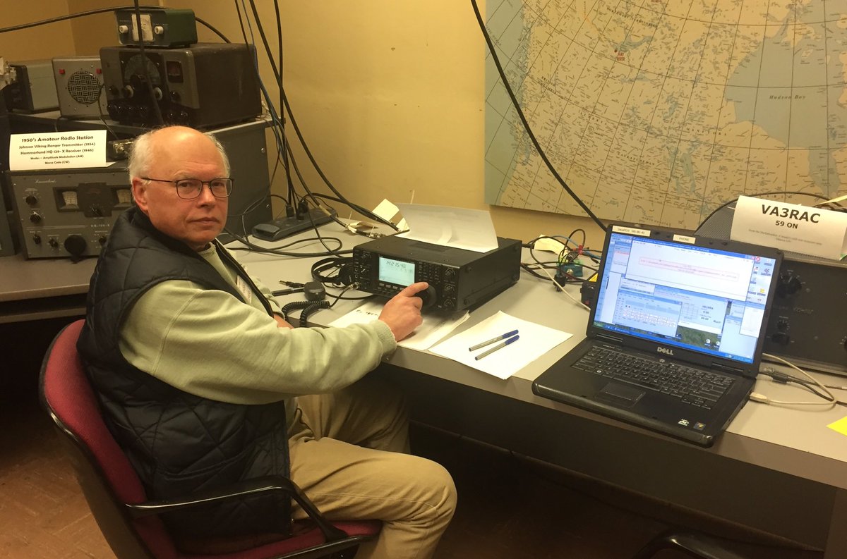 VE3XRA's tweet photo. VA3RAC set up completed an hour before start of Radio Amateurs of Canada Winter Contest. Operating from Canada’s Cold War Museum west of Ottawa. Modern equipment of Phone and CW stations share space with equipment dating from the 50s. #RACwintercontest ⁦@RACTWEETS⁩ https://t.co/F4Caz6XgdN