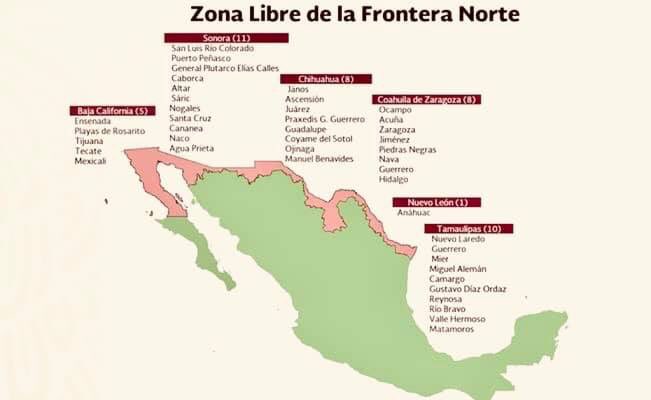 SonoraMorena's tweet photo. A partir del 1 de enero de 2019, ZONA LIBRE en toda la Frontera Norte. Efectos: reducción del I.V.A. del 16 al 8%, I.S.R. del 30 al 20%, se elimina el IVA en gasolina y diésel, se iguala el precio de la gasolina con el de los estados vecinos de EUA y aumenta al DOBLE el salario https://t.co/kR4peUMcRK