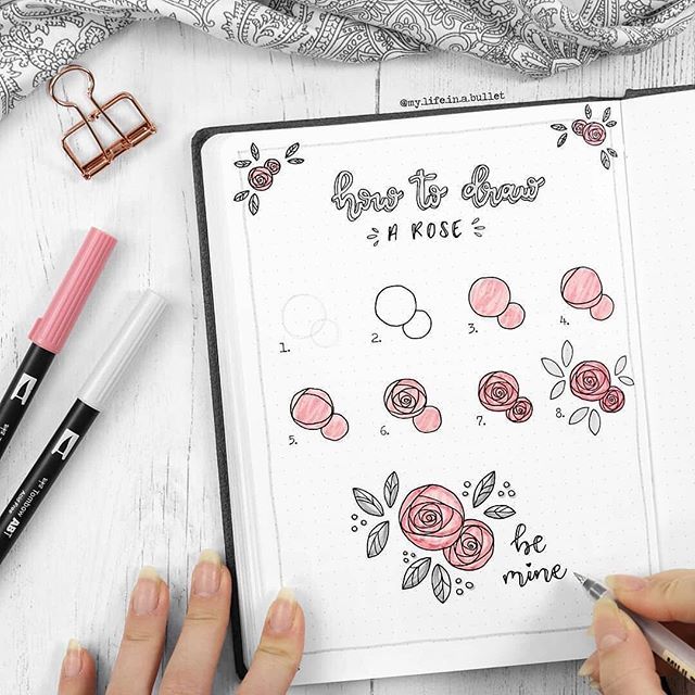 Notebook Therapy on X: A lovely step by step by @my.life.in.a.bullet  🌹💖so pretty! ✨ our end of year sale has started! 🎉 Use the code  NEWYEAR15 for an extra 15% off everything