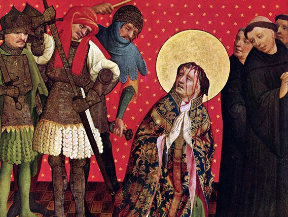 frome_maude's tweet image. #ThomasBecket, Archbishop of Canterbury &amp;amp; Lord Chancellor of England, was murdered whilst at prayer in #Canterbury Cathedral by Henry II’s knights, on 29th Dec 1170. Canonized in 1173, his shrine within the cathedral soon became an important place of pilgrimage.