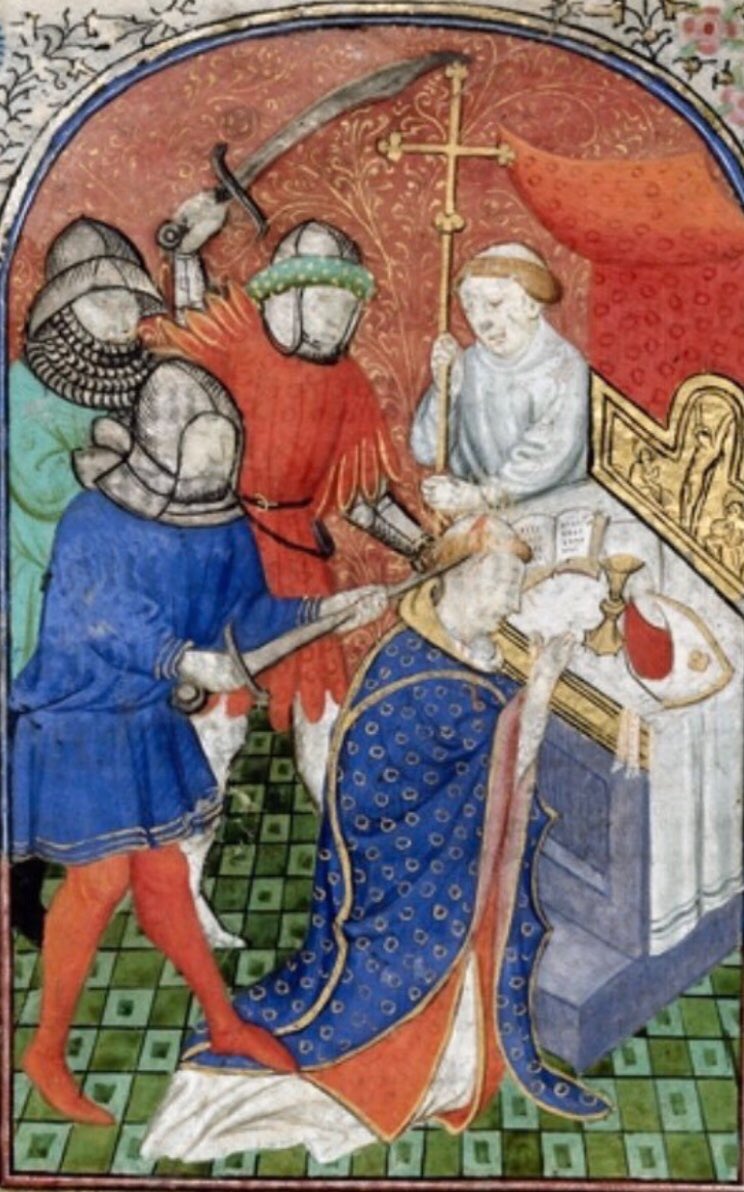 frome_maude's tweet image. #ThomasBecket, Archbishop of Canterbury &amp;amp; Lord Chancellor of England, was murdered whilst at prayer in #Canterbury Cathedral by Henry II’s knights, on 29th Dec 1170. Canonized in 1173, his shrine within the cathedral soon became an important place of pilgrimage.