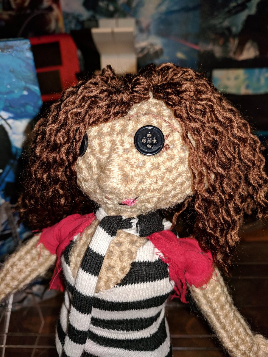 This Nerd's Yarn on X: For Christmas, I made a doll modeled after my  daughter with button eyes. I was inspired by the movie #Coraline. She  loves it so much I was