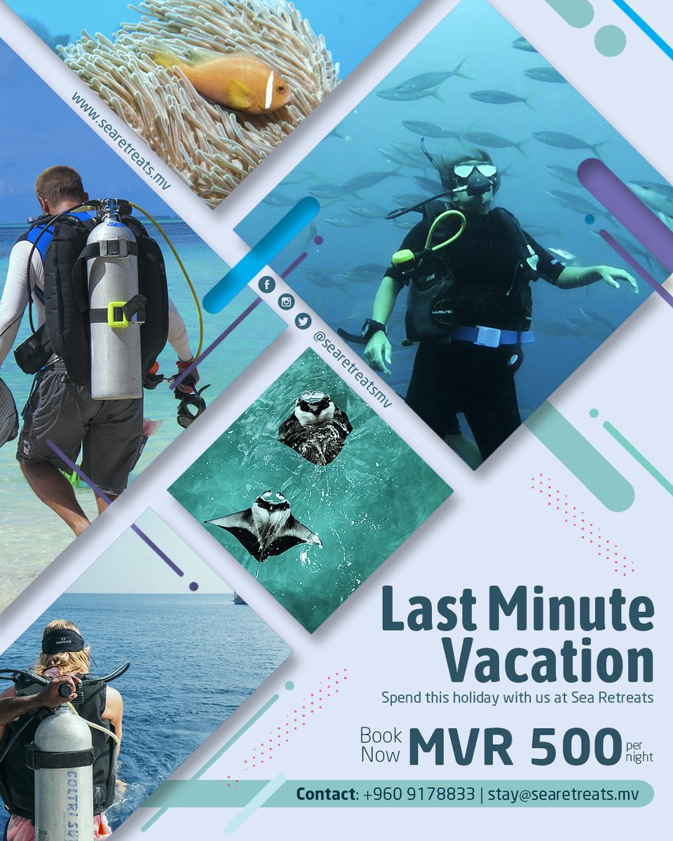 Need to getaway right now? Take advantage of our last-minute offer and enjoy a beautiful tropical getaway, even on a shoestring budget at Sea Retreats | #LastMinuteDeal #maldives