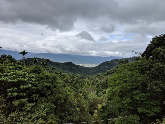 View down to the valley