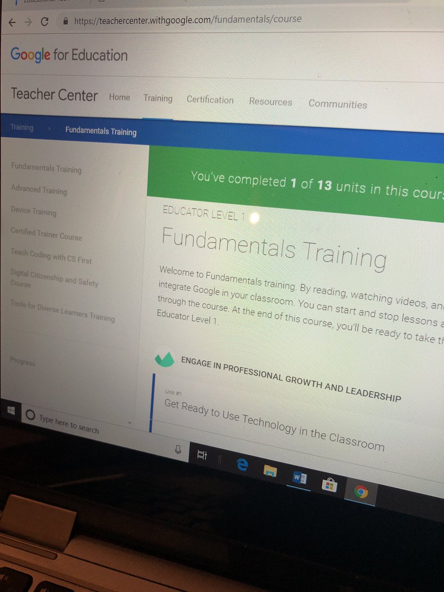 Started my journey today to become a Google Certified Educator! Honestly inspired by a #t21Con session I attended by <a href="/mreichenser/">Sean Eichenser</a> a couple years ago! This is my goal for 2019!